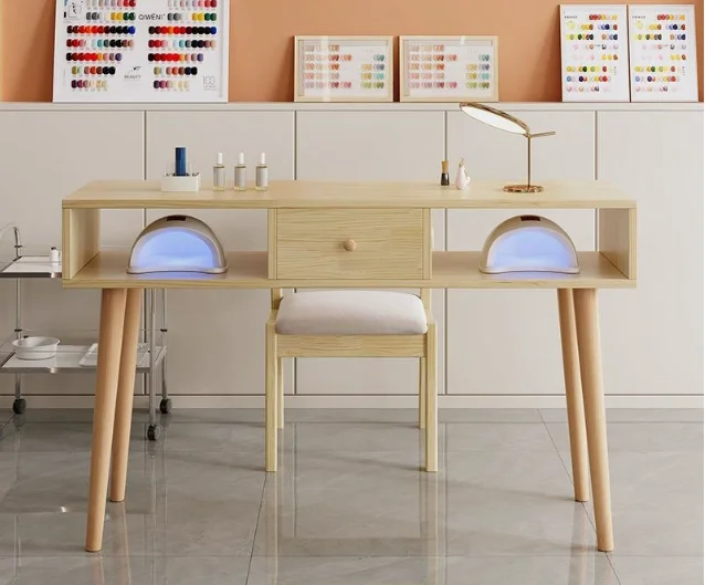 ##Hot Sale Minimalist Cheap Nail Table Solid Wood Frame Manicure Table Desk Nail Supplies