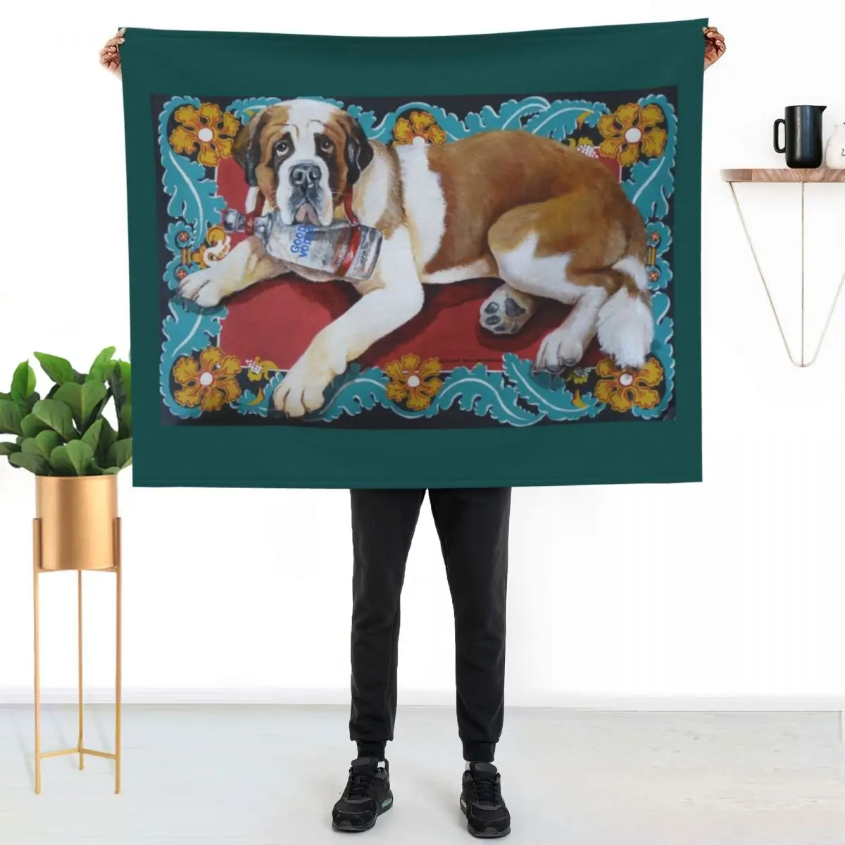 

St. Bernard Throw Blanket Air Conditioner Soft Blanket for Office Home