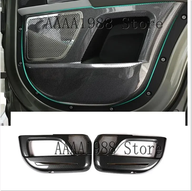 2 pcs ABS Alloy for Land Rover Defender 90 110 130 Door  Decorative Panel Carbon Fiber Pattern Car Interior Accessories