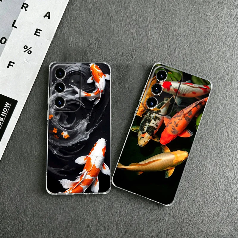 High End Koi Carp Print Phone Case for Samsung A57 A56 A55 A54 A17 A16 A15 A14 A37 A36 A35 A34 A27 A26 A25 A24 A07 A06 A05S A04S