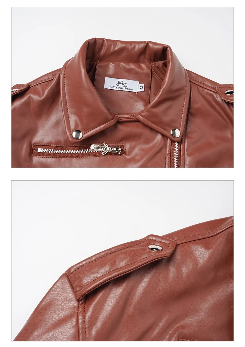 High Street Women's Motorcycle Jacket Padded PU Leather Jackets Moto Biker Short Coats Diagonal Zipper Racing Women Outerwears