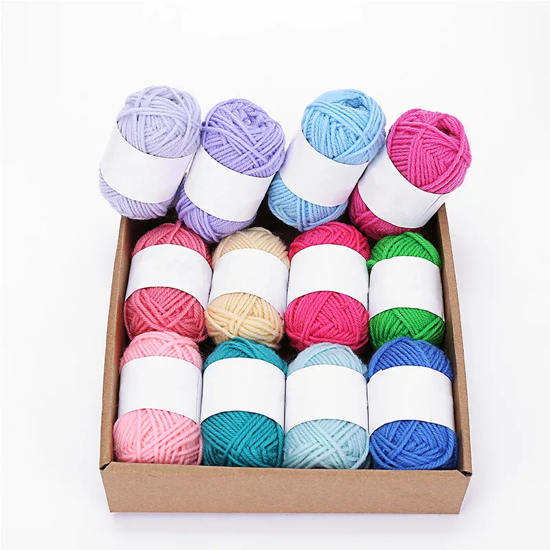 12-20balls/LOT Acrylic Yarn Skeins (10GRAMS/BALL) in Total Great Crochet Knitting Starter Kit for Colorful Craft Random Color