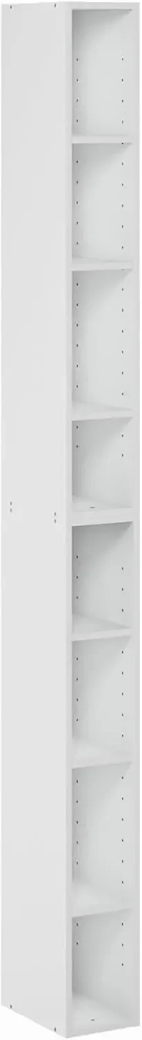 

Fulda 8-Tier Space Saving Storage Shelf Bookcase, 6-Inch Width, White