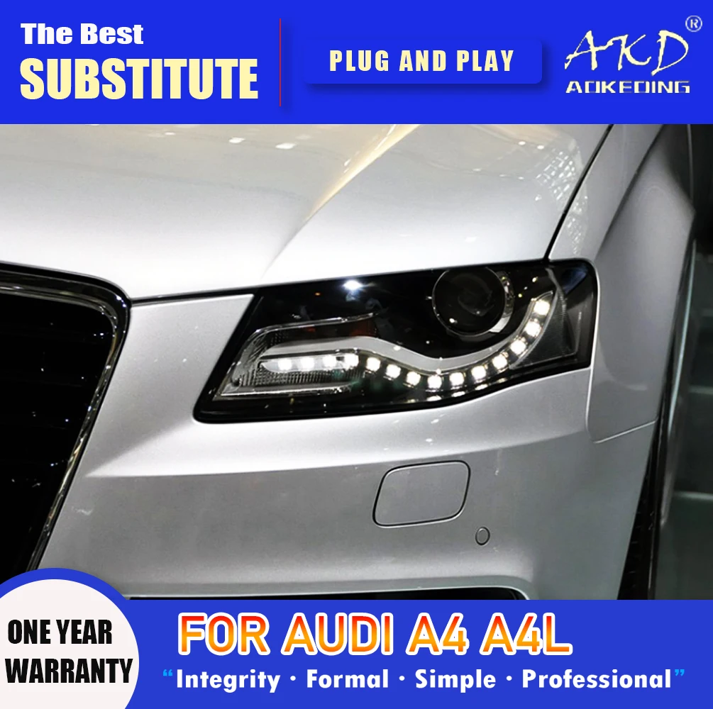 

Head Lamp for Audi A4 LED Headlight 2009-2012 Headlights A4L DRL Turn Signal High Beam Angel Eye Projector Lens