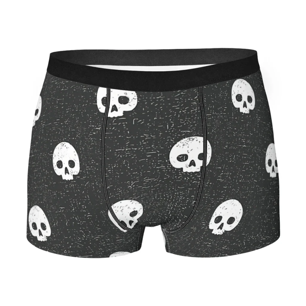 Skull Dot CoalSkull StyleUnderpants Cotton Panties Man Underwear Comfortable Shorts Boxer Briefs