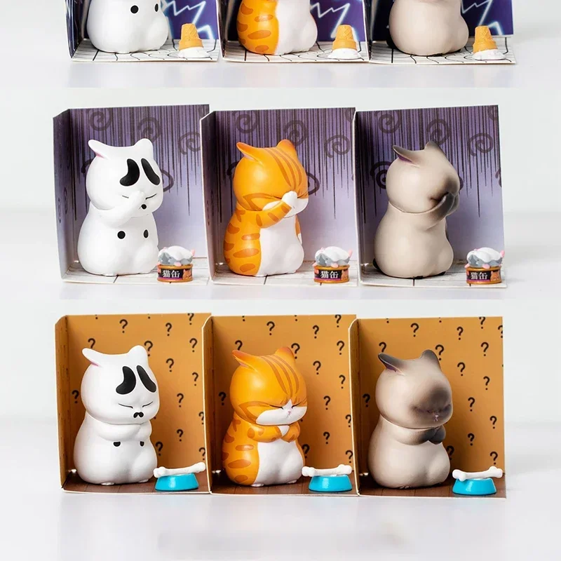 1 sztuk/3 sztuk zabawa Mini kot tajemnicze pudełko śliczne gniew i wyrażenie kotów pudełko z niespodzianką urodziny dla dzieci prezent na boże narodzenie