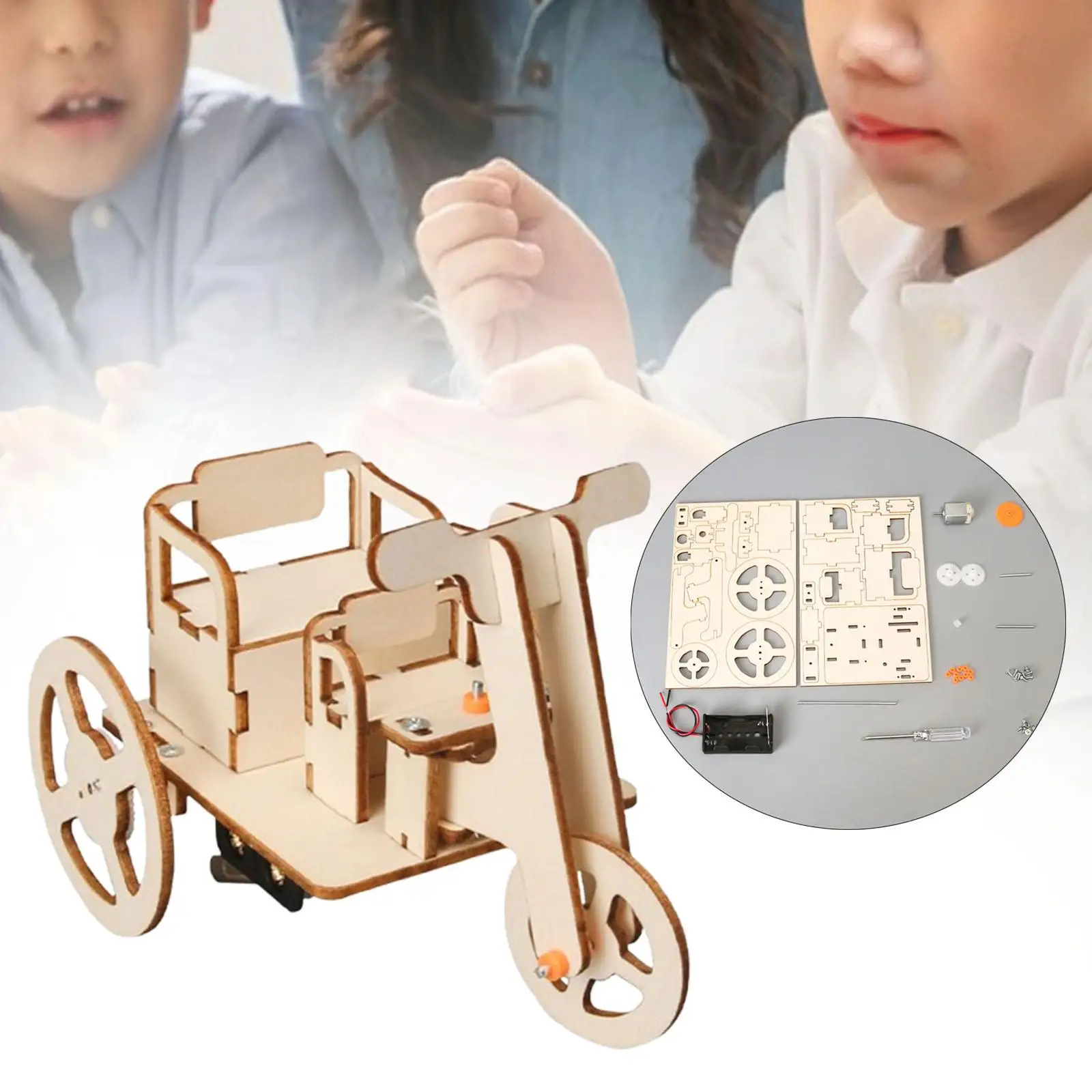 

ИГРУШКА Деревянные пазлы Самособранная модель трехколесного велосипеда DIY Развивающая игрушка для взрослых