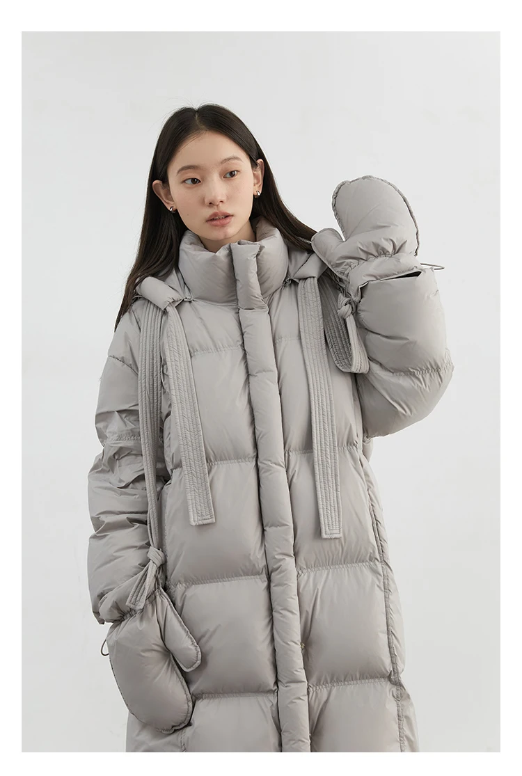 CHIC VEN New Women Down Coats Solid Loose Casual Hooded Down Jacket Female Soft 90 White Duck Down Coat Thick Autumn Winter 2024