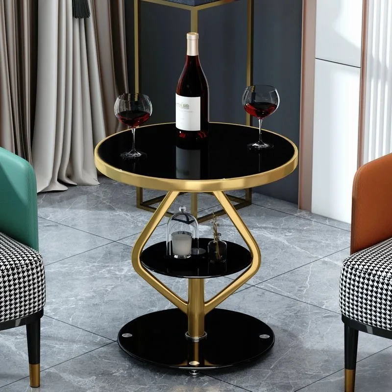 Balcony bedroom small coffee table table and chairs combination reception Internet celebrities simple rock slab round table