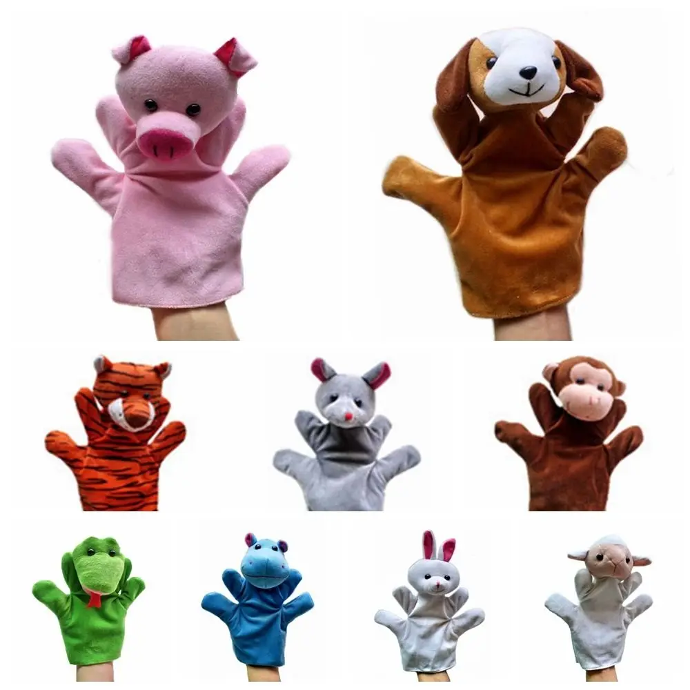 24-types handpoppen voor dieren Cartoon dierenknuffel Schattige handpoppen Schattige stoffen dieren Handvingerpop