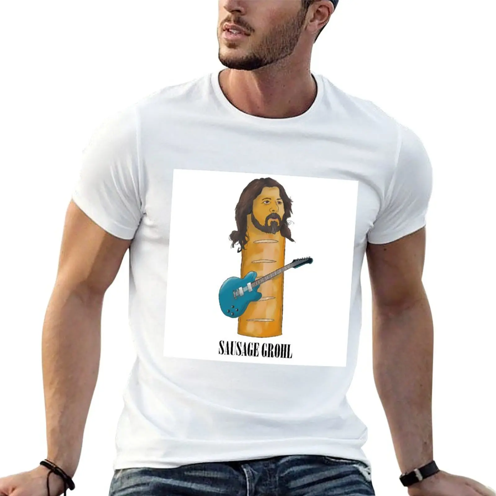 Sausage Grohl T-Shirt quick drying custom t shirt mens clothing