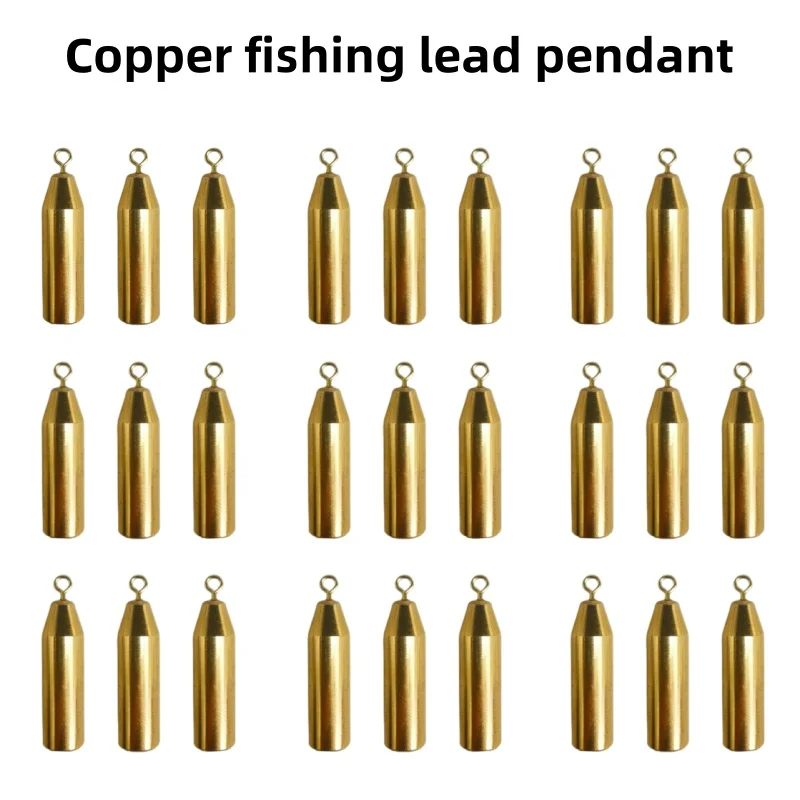 1/3/5PCS 1.8g 7g Copper Fishing Lead Fall Sports Gold Copper Alloy Brass Sinker Sharped Fishing