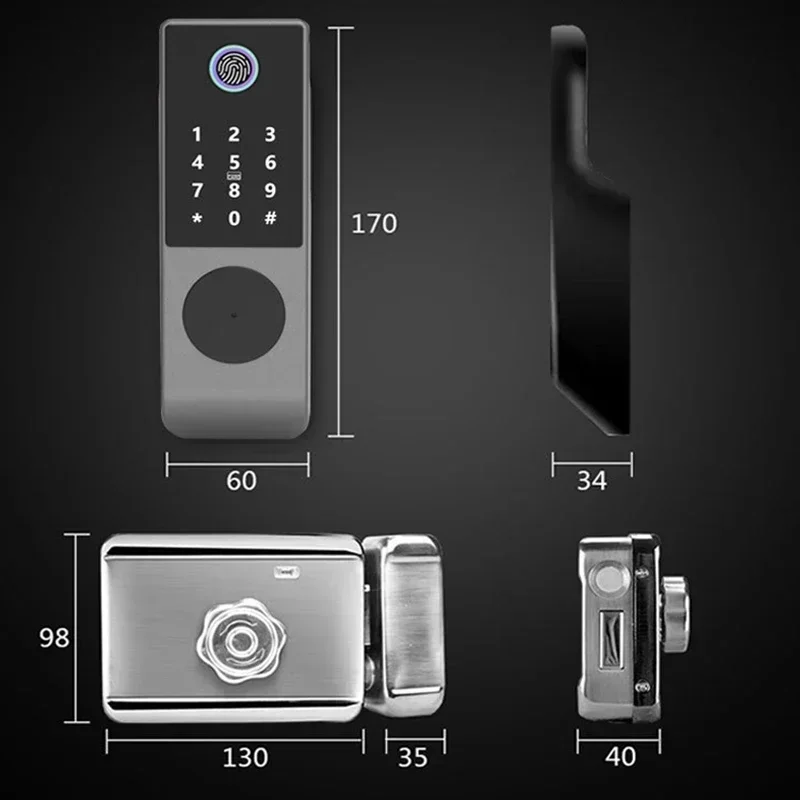 IP65 Waterproof TTLock Fingerprint Smart Door Lock Outdoor Gate Bluetooth Password 13.56MHz IC Card Deadbolt+Mechanical Key