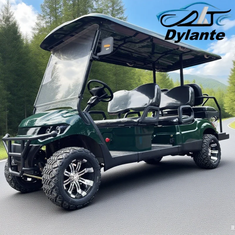 عربة جولف كهربائية جديدة رخيصة الثمن مكونة من 6 مقاعد للطرق الوعرة عربة جولف كهربائية مع بطارية ليثيوم 72 فولت وإطارات للطرق الوعرة مقاس 12 بوصة #3