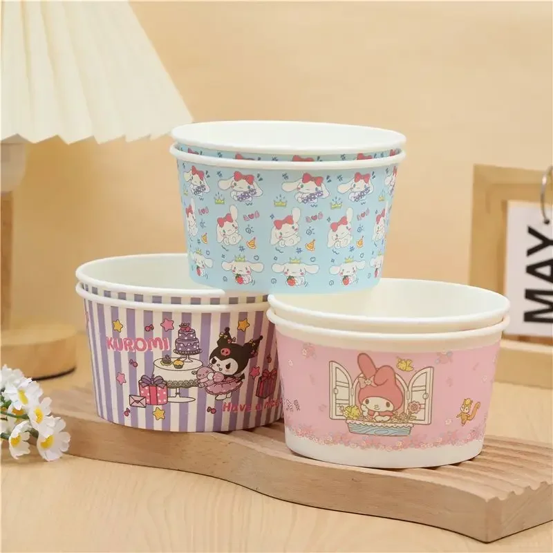 

10pcs Cinnamoroll My Melody MINISO Kuromi Ins Anime Birthday Cutlery Cute Cartoon Disposable Paper Bowl Picnic Box Gifts Toys