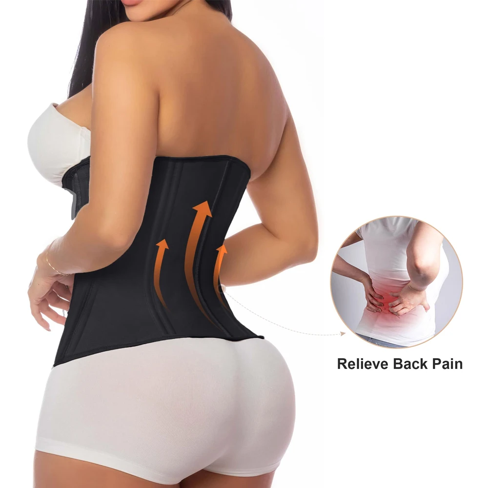 RGGMQQ 1 Stück Taillentrainer Korsett Unterbrust Sport Cincher Damen Workout Bodyshaper mit Reißverschluss und Haken – Detail 9
