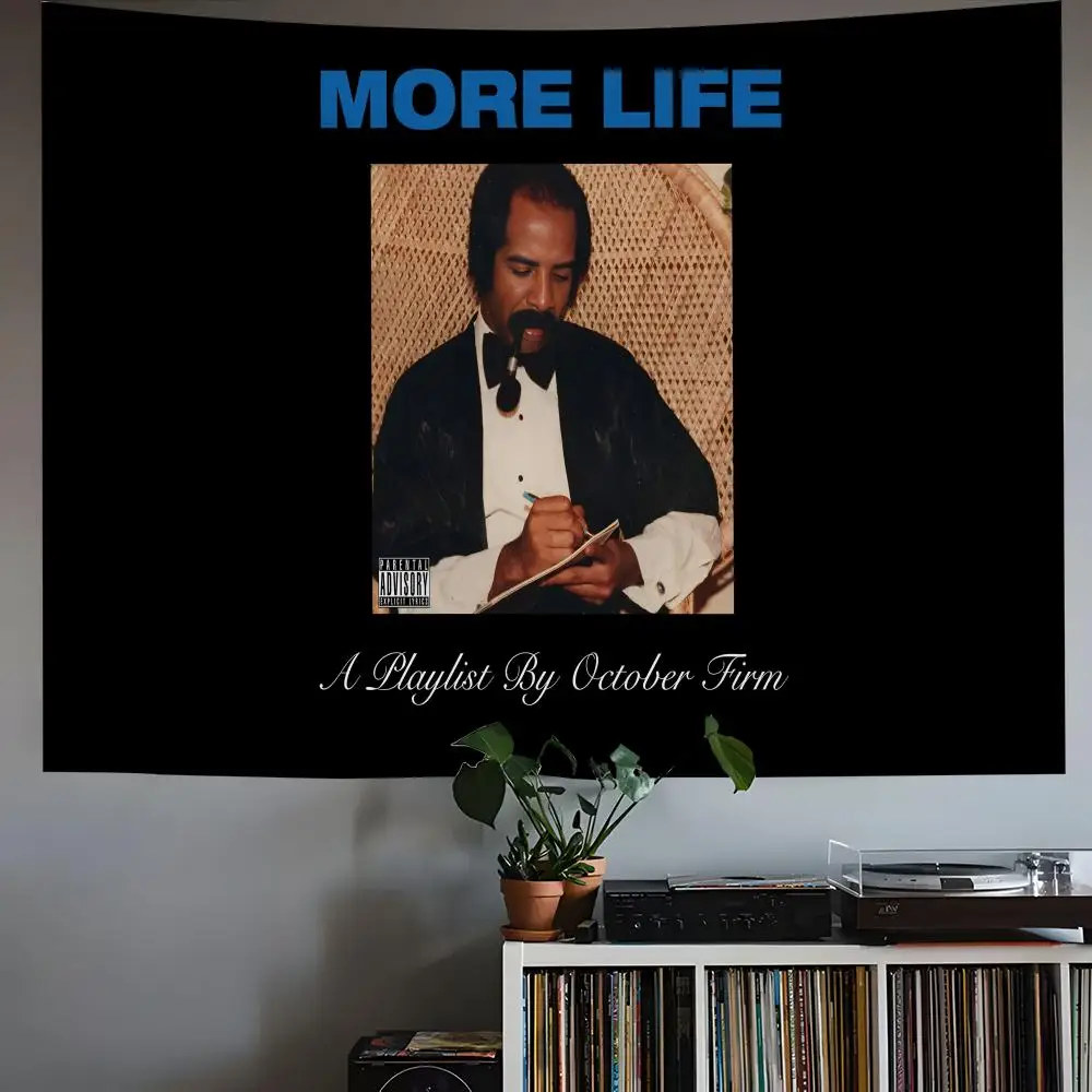 

More Life D-DrakeS Cool Tapestry House Bedroom Living Bar Garden Microfiber Decoration Background Art Custom Banner