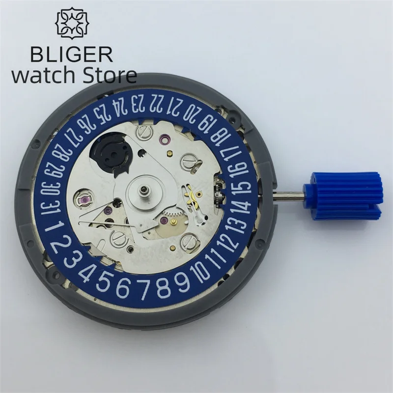 BLIGER 6 O'clock Date Position Japan NH35A Watch Movement High Accuracy Mechanical Automatic Black Blue Green White Datewheel