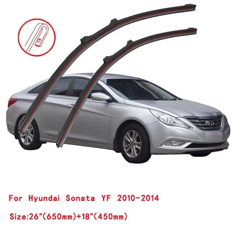 Limpiaparabrisas de goma doble para Hyundai Sonata YF LF DN8 Sedan Saloon 2009 2010 2012 2014 2015 2016 2018 2019 2022