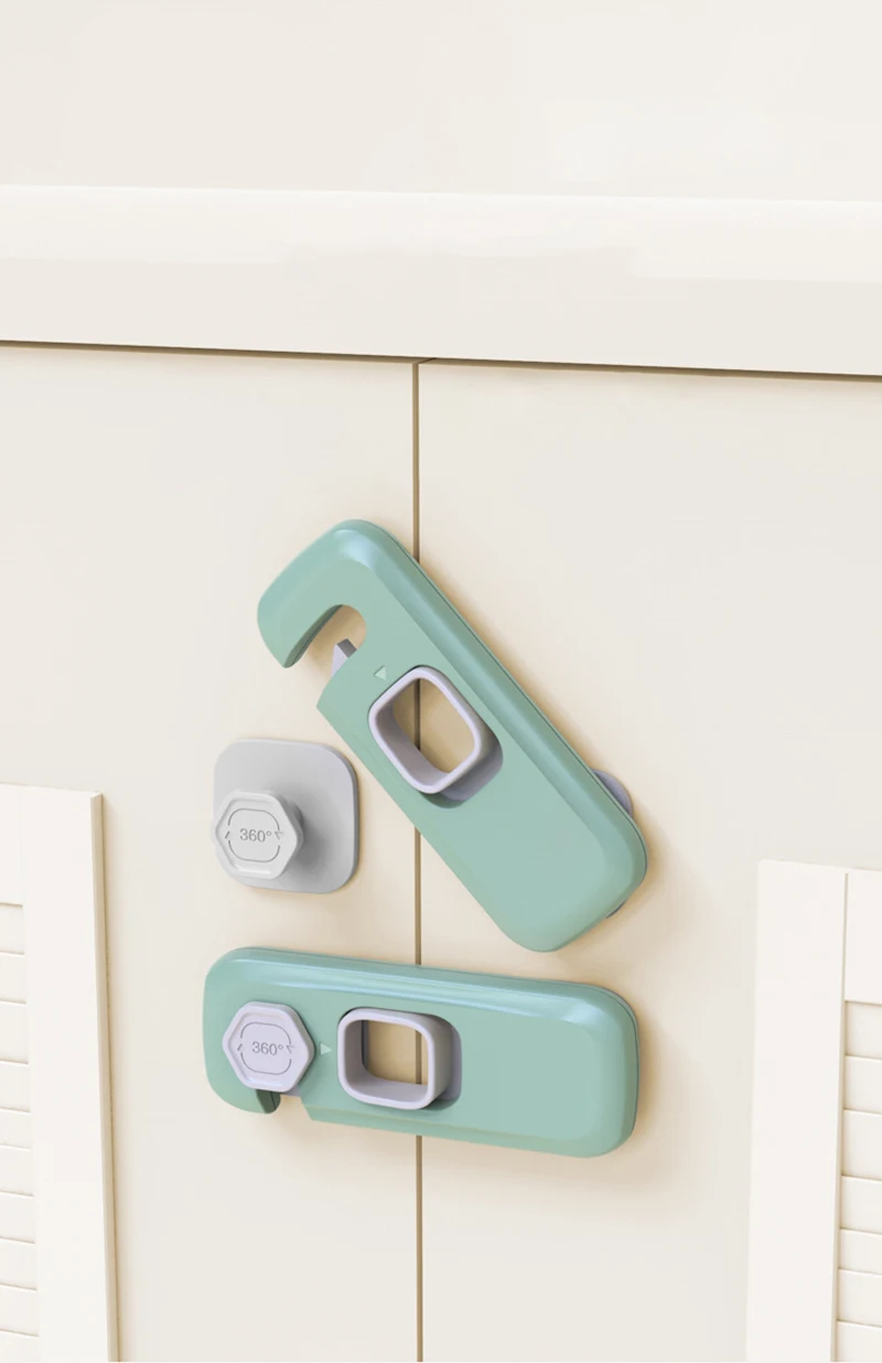 1/2/3 Stück Kindersicherheits-Schrankschloss, Sicherheitsschutz für Zuhause, Kühlschrank-Sicherheitsschnalle, Baby-Handschutz gegen Einklemmen, Schubladen- und Türschlösser – Detail 1