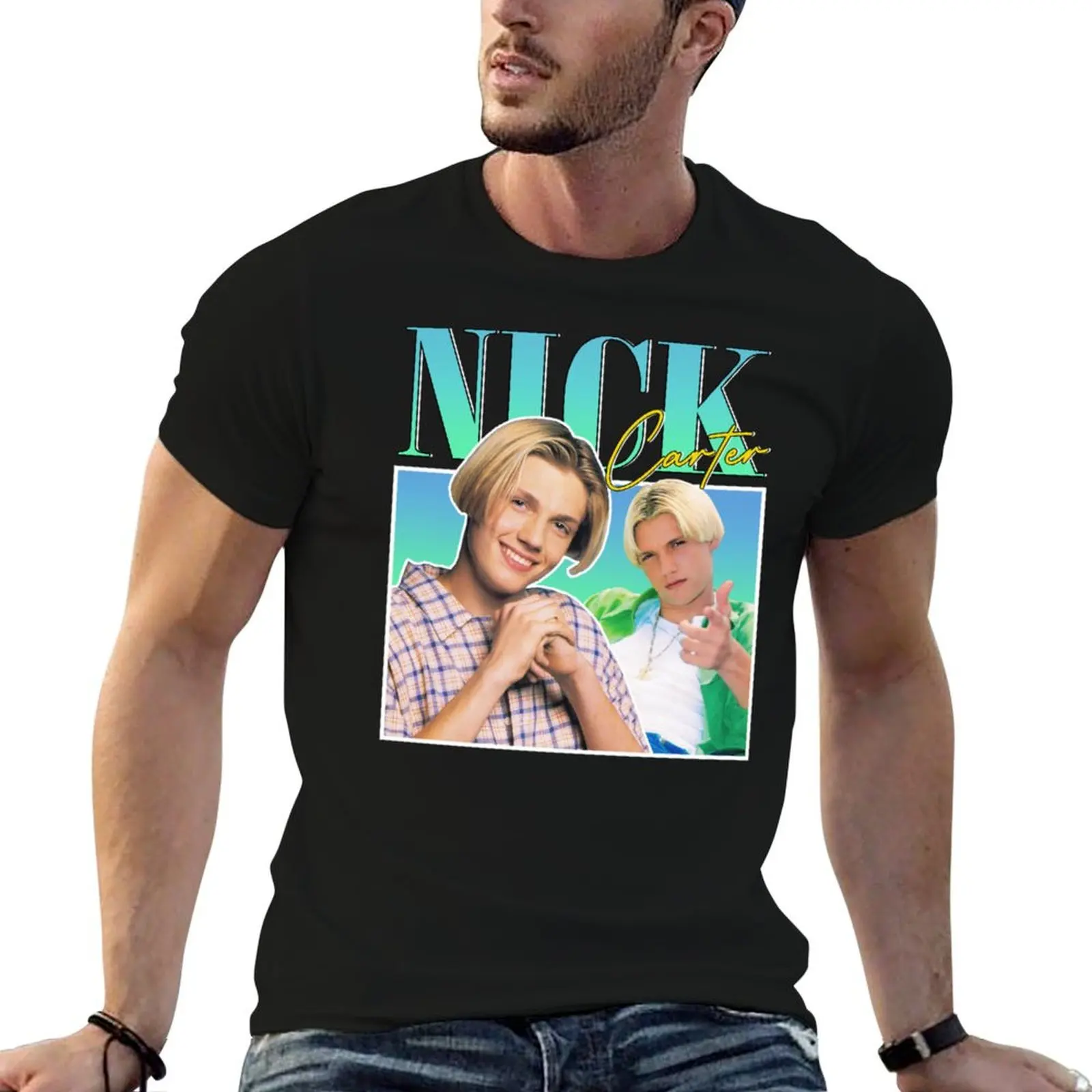 Nick Carter Backstreet Boys 90s Style T-Shirt oversizeds blanks plus size clothes man clothes luxury clothes men