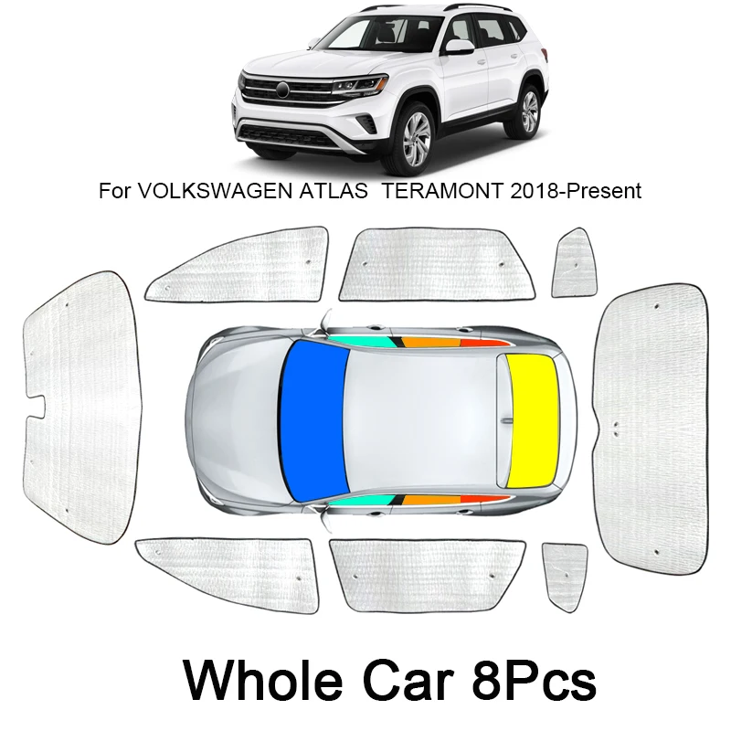 

Автомобильные солнцезащитные очки, зеркальные для Volkswagen Atlas Cross Sport 2018-2025, оконная занавеска, солнцезащитный козырек, аксессуары для лобового стекла