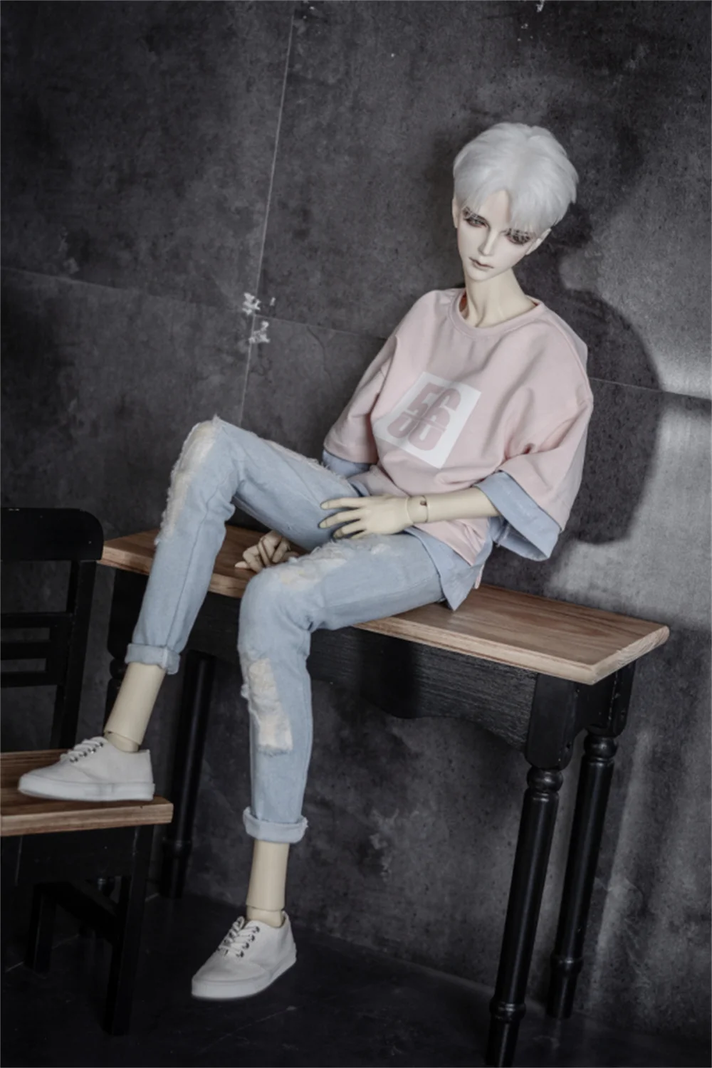 1/3 1/4 Uncle BJD Doll clothes Fashion kids dress up doll accessories with everyday ripped denim pant