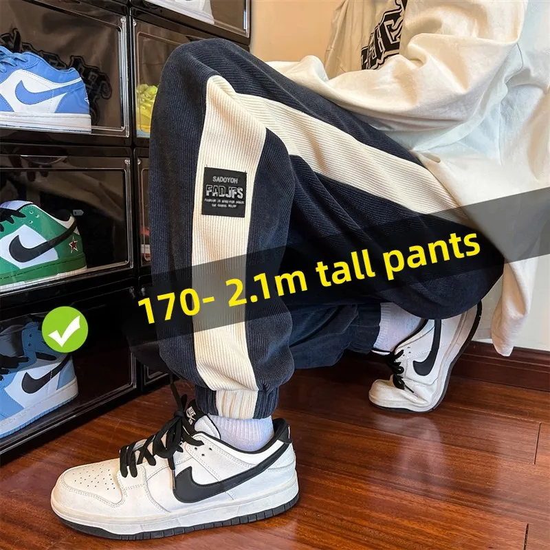 

Trendy Thiened Long Leg Men's Sports Pants Autumn Winter High Waist Casual Sweatpants Youth ular Loose Fit Teenager Suit...