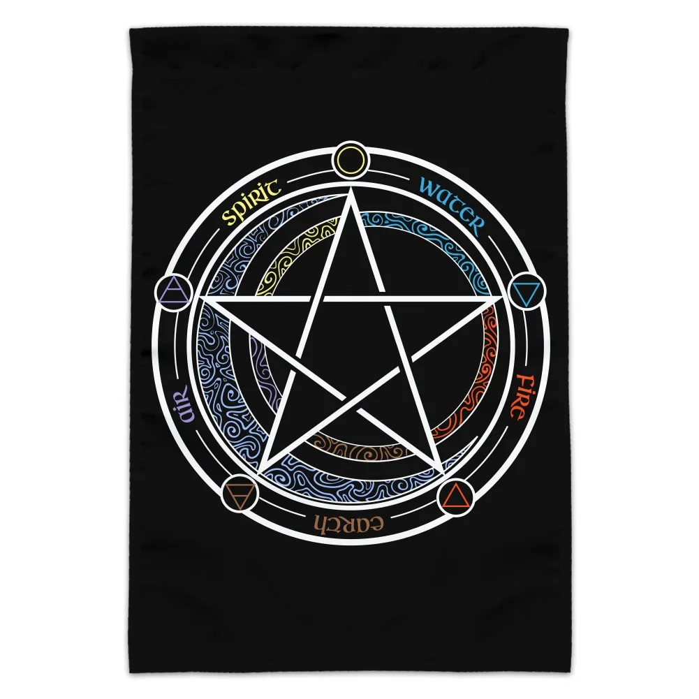 Pentagram Pentacle Star Wiccan Witch Garden Yard Flag YYX EEZ