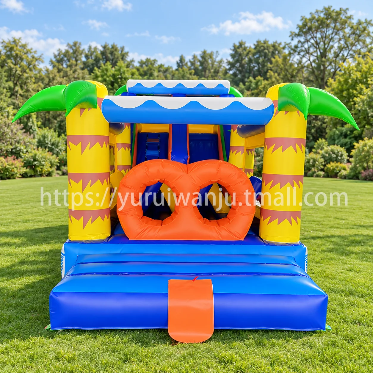 CIF-Giant Inflatable Obstacle Course Slide for Kids and Adults - Durable, Fun, and Safe Outdoor Adventure Park Equipment