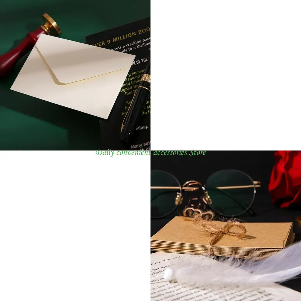 

97QB 20Pcs Small Flipping Envelopes 4x2.76Inch For Wedding Invitations Greeting Card