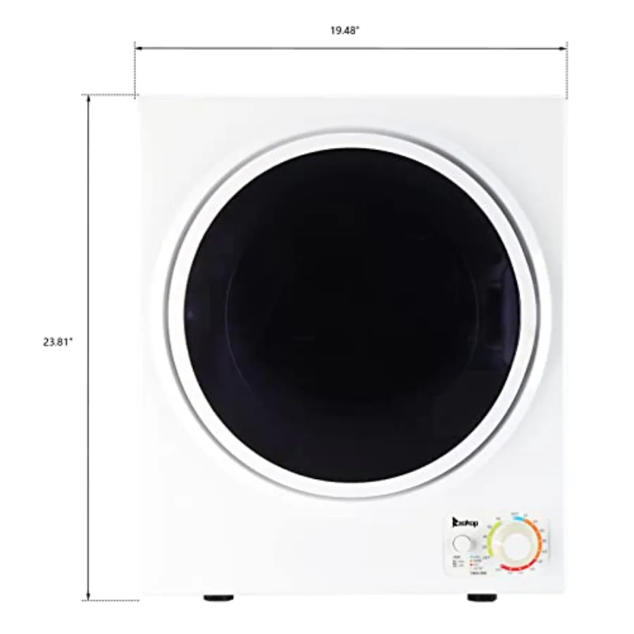 Portátil 1,5 pés cúbicos. Mini Secador de Roupa para Apartamentos, Dormitórios e RVs: Secador Elétrico Compacto com Capacidade de 5,5LBS Controle Simples