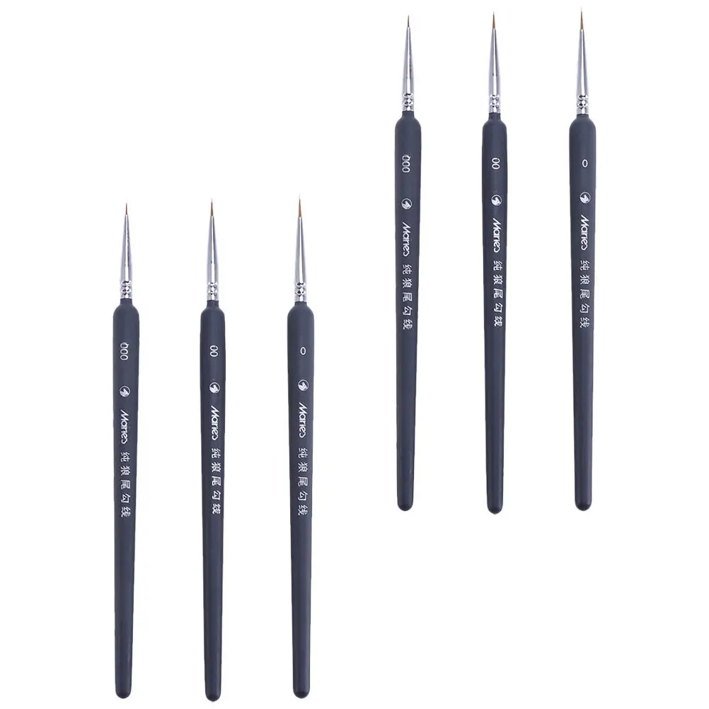 مجموعة فرش رسم احترافية دقيقة مكونة من 6 قطع، قلم رسم للفنانين للألوان المائية والزيتية والأكريليك وفرشاة الطلاء الدقيقة #5