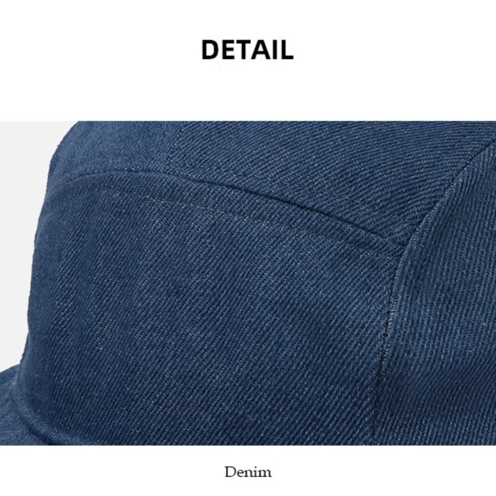 عارضة الرجعية الدنيم قبعة بيسبول قابل للتعديل لينة أعلى قصيرة حافة Snapback قبعة 5 لوحة الشارع الهيب هوب قبعة Unsiex