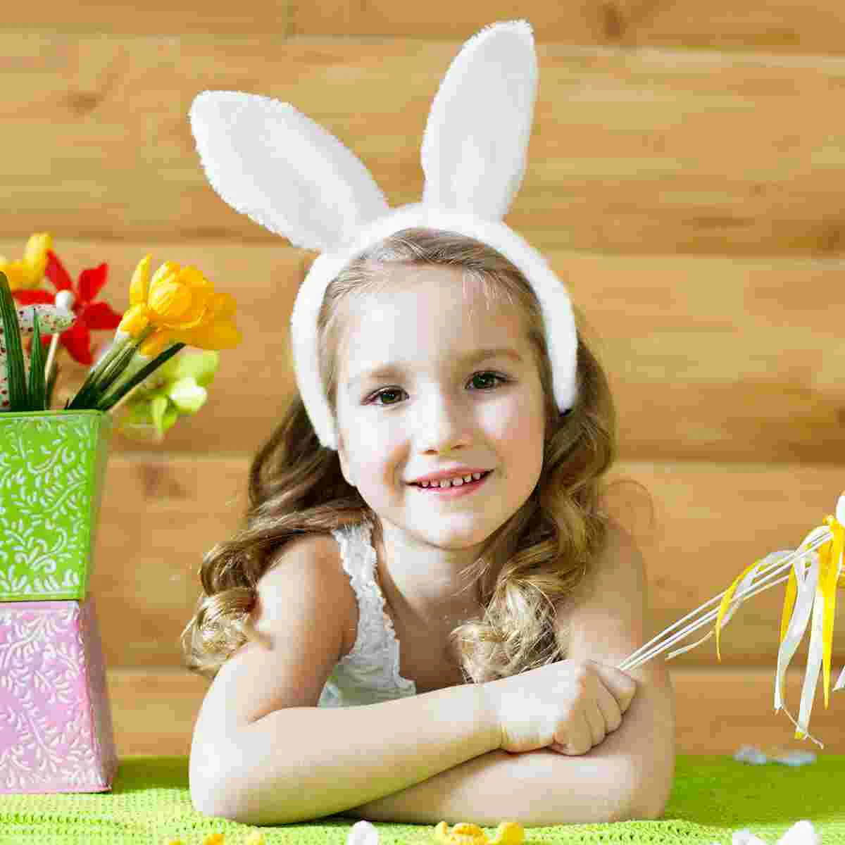 LUOEM 3PCS Kids Adult Rabbit Bunny Ears Headband Bow Ties Tail Set Party Cosplay Costume (White)