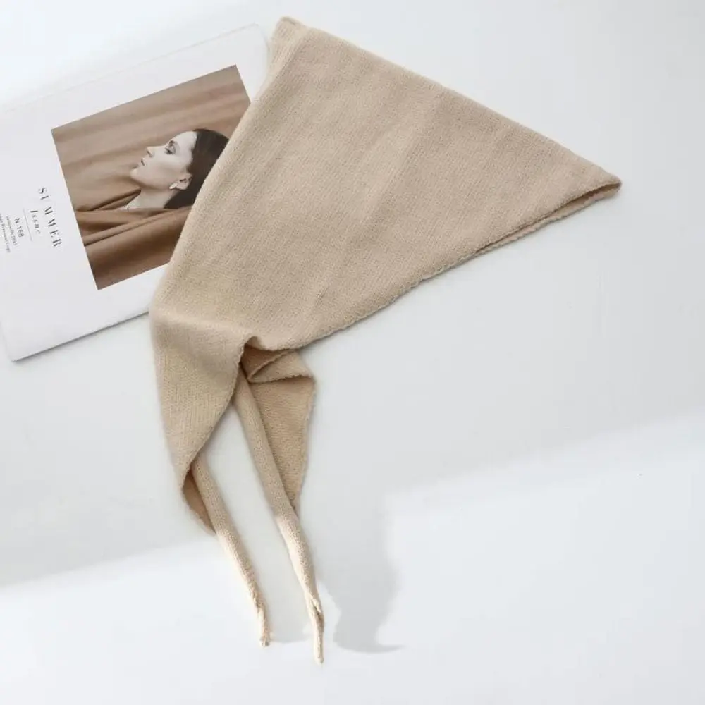 جديد الكورية نمط الصوف الثلاثي وشاح الشتاء موضة الدافئة وشاح محبوك بلون الملابس الديكور الحجاب شال #3