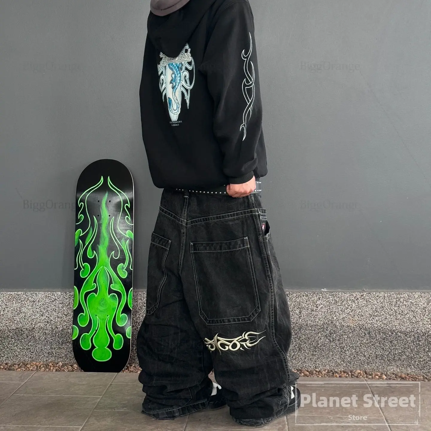 JNCO-Calça Jeans Hip Hop Baggy Masculina Harajuku, mordida de cobra, alta qualidade, jeans bordados, calça Y2K, streetwear casual, nova