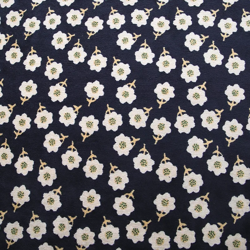 1M/2M/5M Corduroy fabric small flower Polyester print cloth fashion Women\'s dress DIY clothing handmade Sewing quilting Luggage