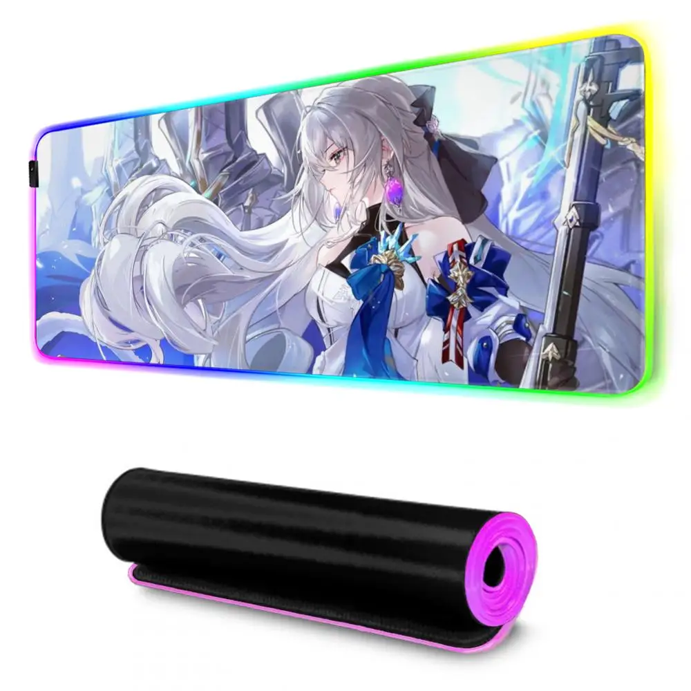 bronya rand Mouse Pad RGB Gaming Mousepad Big LED Pad PC Desk Mat Luminous Mouse Pad Large Keyboard Mats Table Rug With Backlit