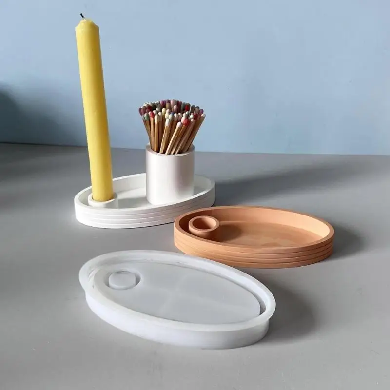 M89A อาหารแม่เหล็กซิลิโคนเกรดอาหารสำหรับผู้ถือเทียนถาดรูปไข่ DIY Crafting Home Decors