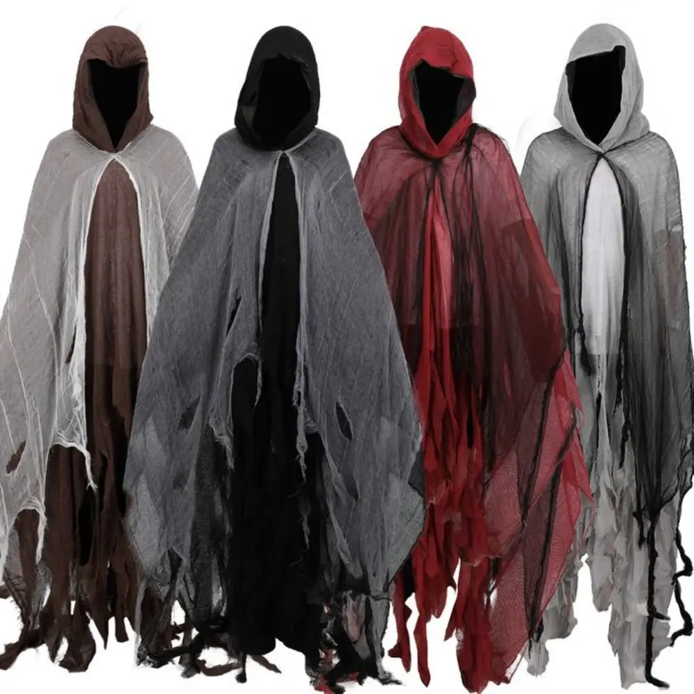 Poliéster halloween fantasma capas feiticeiro roupas adereços desementadores cosplay traje trajes roupa foto pros