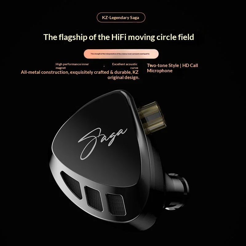 KZ Saga In Ear Earphones Two Different Tuning Music Headphones HiFi Stereo Bass Earbuds Sport Gaming Headset 2PINS Cable - view 6