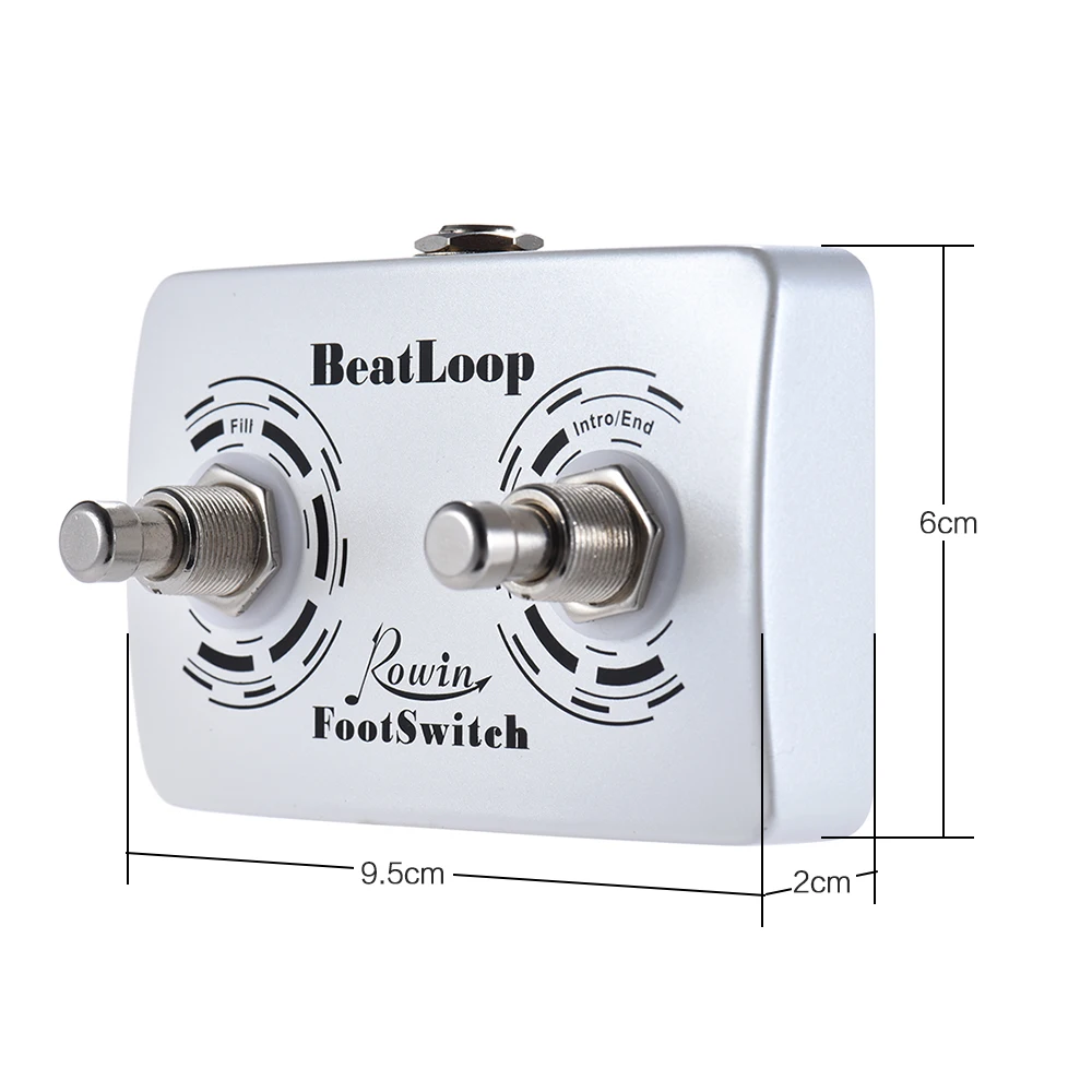 Rowin BeatLoop Dual Footswitch Foot Switch Pedal for Rowin BEAT LOOP Recording Effect Pedal with 6.35mm Cable