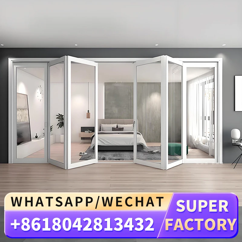 Manufacturer Aluminum Frame Plisse Mosquito Net Low Track Folding Sliding Door Polyester Pleated Mesh Retractable Window