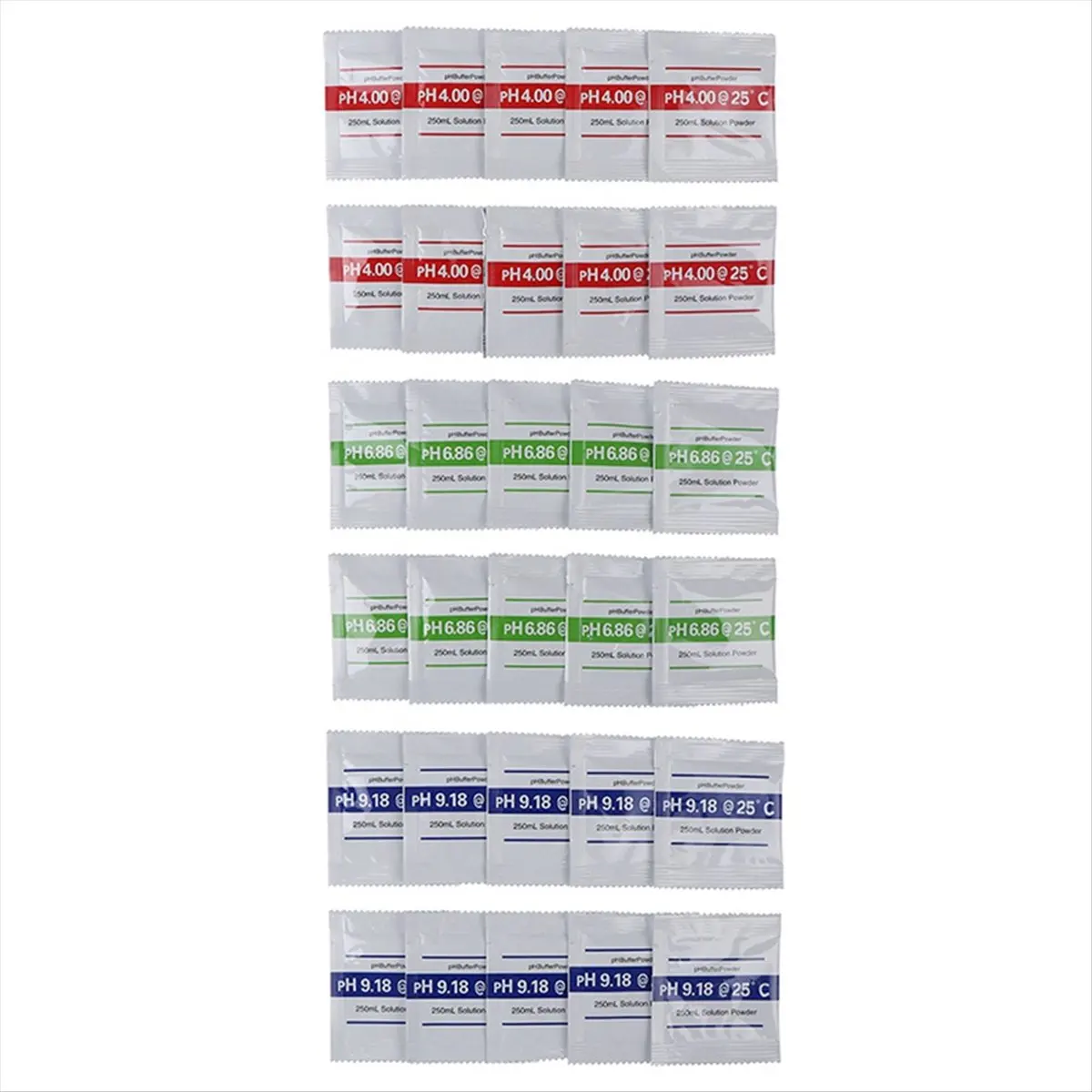 A74U 30Pcs PH Powder Solution Buffer Calibration Sachet PH4.00/ PH6.86/PH9.18 PH Calibration Solution Packets