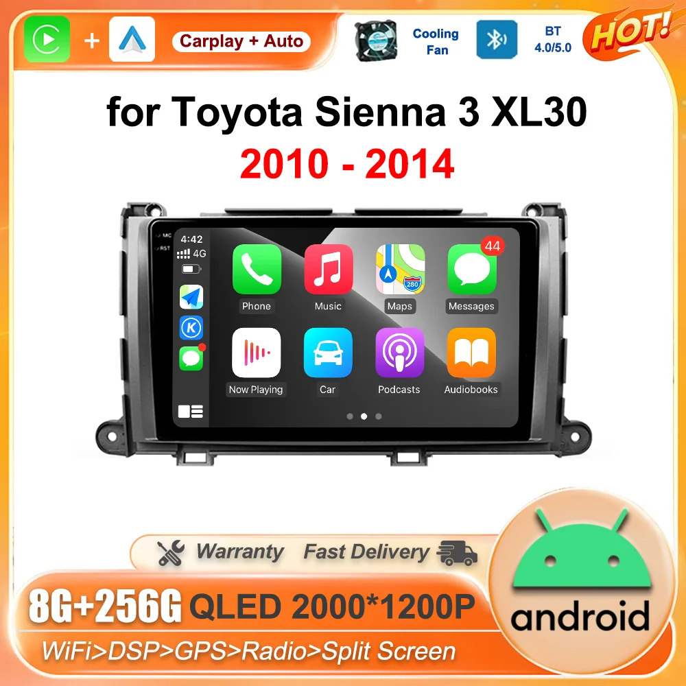 

Android Intelligent System GPS Navi for Toyota Sienna 3 XL30 2010 - 2014 Video Player QLED Screen Car Radio Multimedia Head Unit