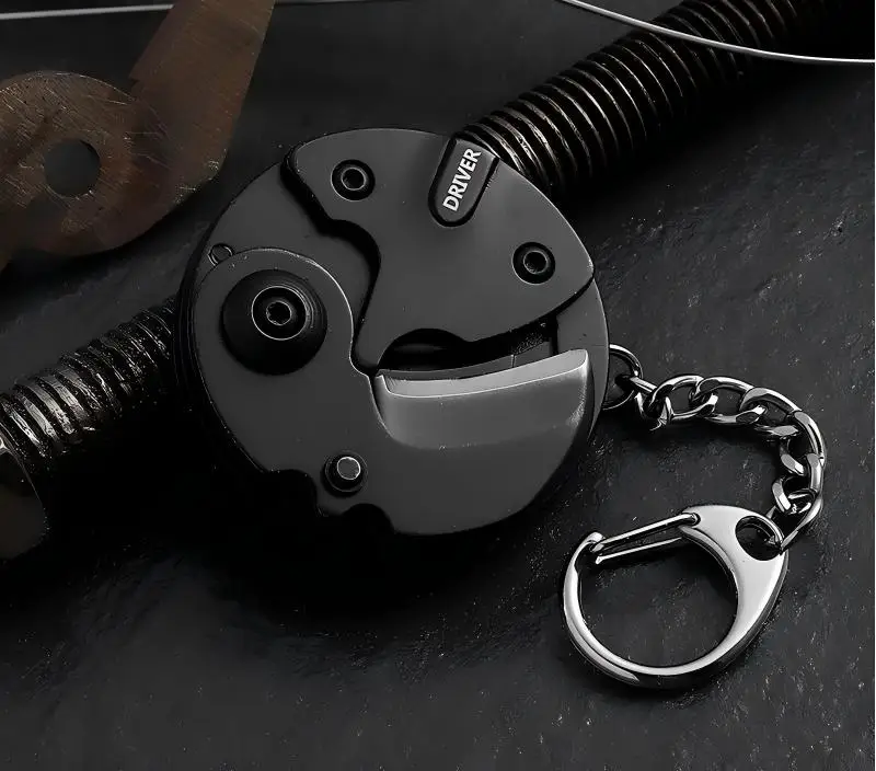 Upgraded 1.0 Version Mini Pocket Key Gadget Black Multifunctional Coin Knife Stainless Steel Portable EDC Gadget