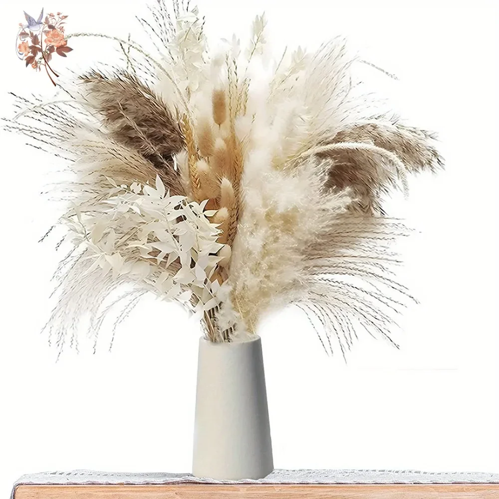 

Natural Pampas Dried Flowers Bouquet Wedding Decoration Fluffy Reeds Bunny Rabbit Tail Grass Artifical Flower Home Table Decor