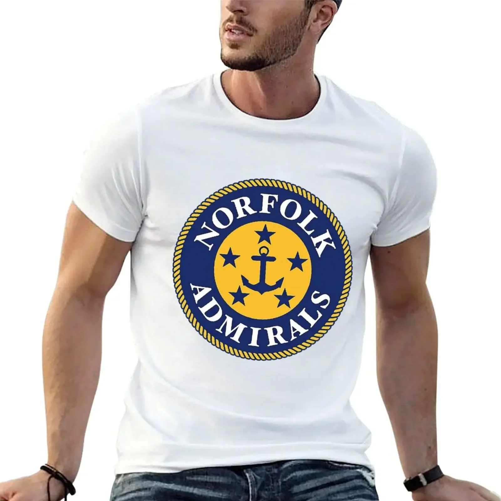 NORFOLK ADMIRALS T-Shirt graphic t shirts graphic tee shirt rapper graphic tees plus size clothes Men's clothing