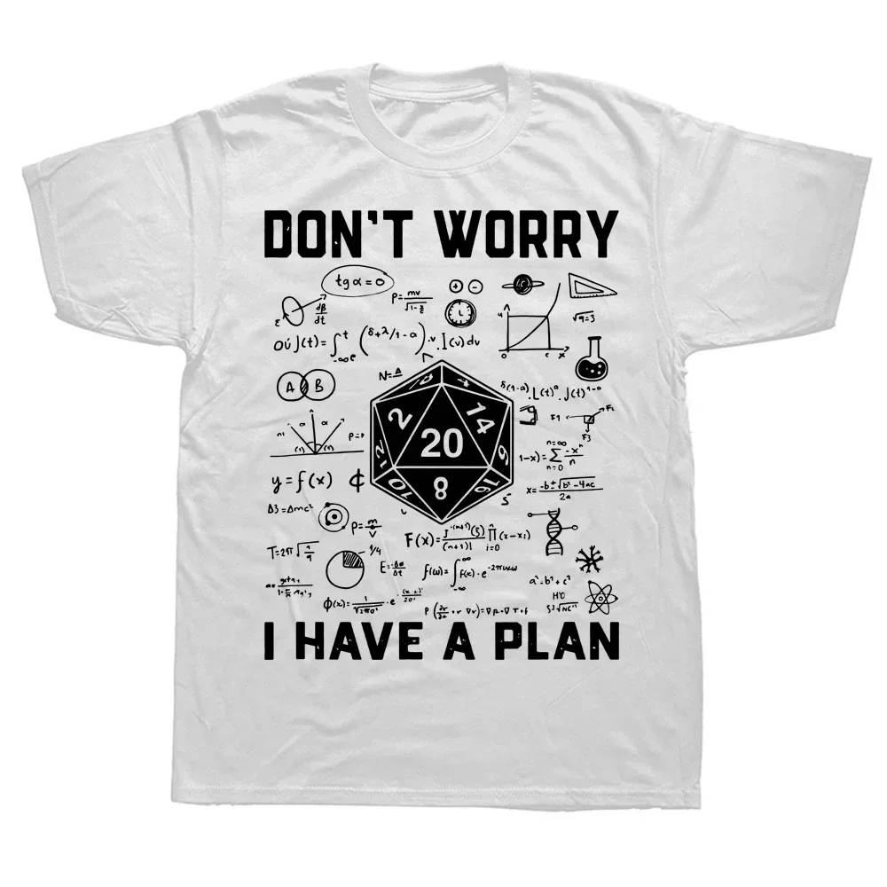 Graphic Streetwear Short Sleeve I Have A Plan D20 Dice Role Playing Game DnD T-shirt Men Novelty Dungeon Dragon T Shirts cotton